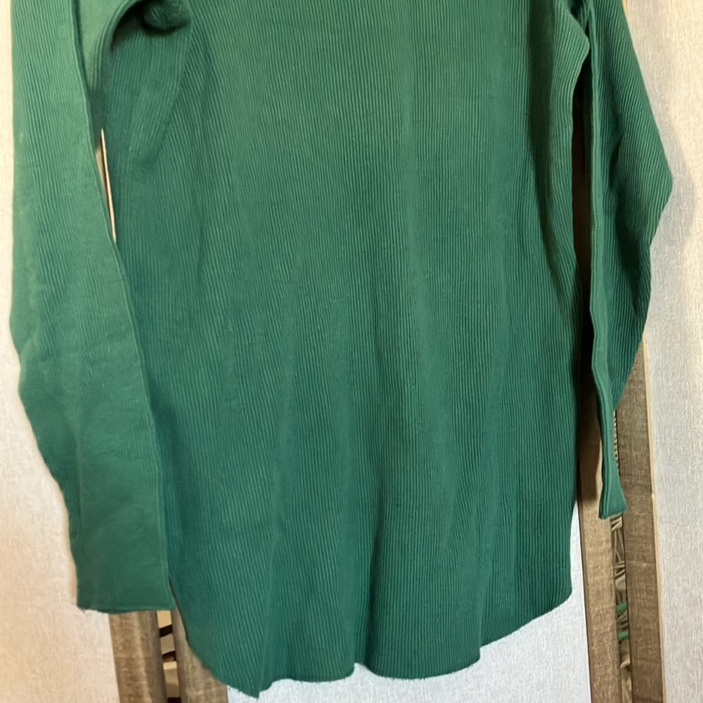 FINAL MARKDOWN Pierre Cardin Green Ribbed pullover medium - Picture 4 of 9